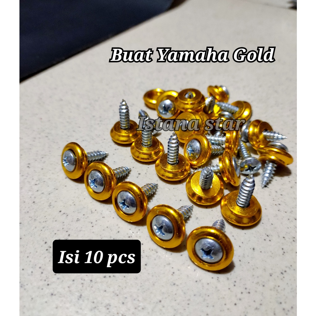 Baut Body , Baud Bodi YAMAHA Mio,Jupiter,Vega,MX-Baud Body YAMAHA-All Motor Yamaha MONEL BAUT COVER BAUT TUTUP BAUT isi 10 biji