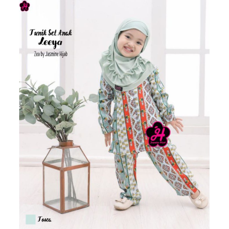 SET TUNIK ANAK / BAJU ANAK RAYON LEEYA ZEA HIJAB