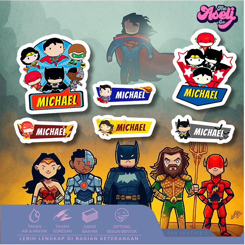 

STIKER LABEL NAMA LUCU TEMA Transformer, Superhero