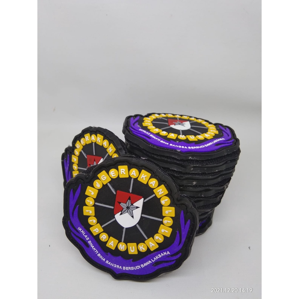 PATCH RUBBER LOGO PRAMUKA/SCOUT/RESCUE/TEMPELAN EMBLEM KARET VELCRO