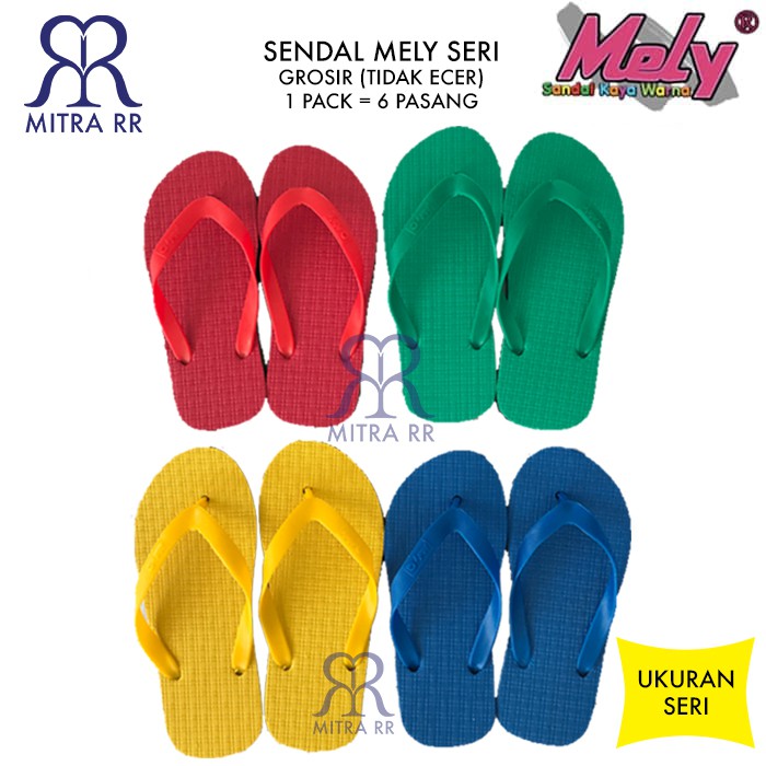 6 PASANG - Sandal Termurah / Sandal Japit Mely Original Seri GROSIR dan ECER