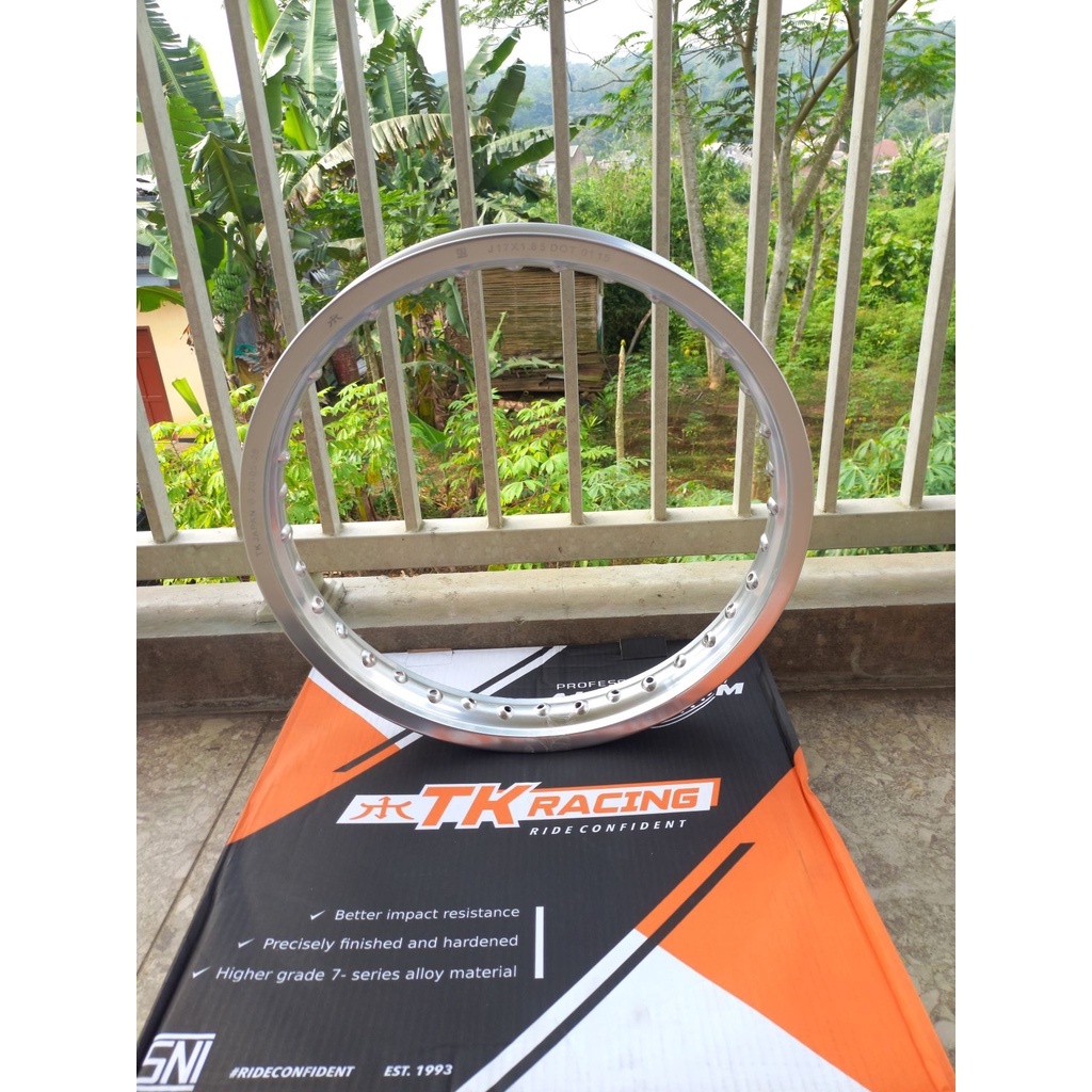 velg veleg tk racing japan ukuran 185 ring 17 silver
