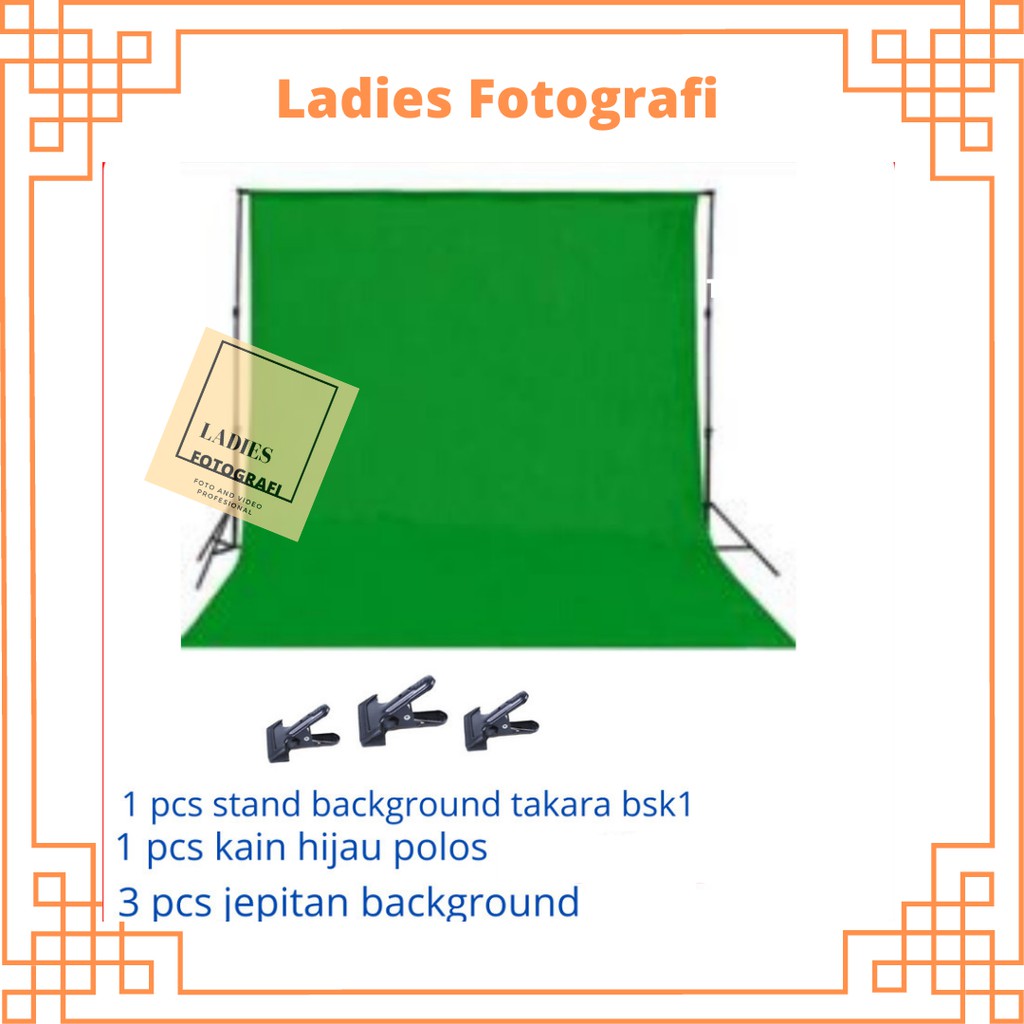 Jual Background Foto Paketan Kain Polos Hijau Paket Greenscreen