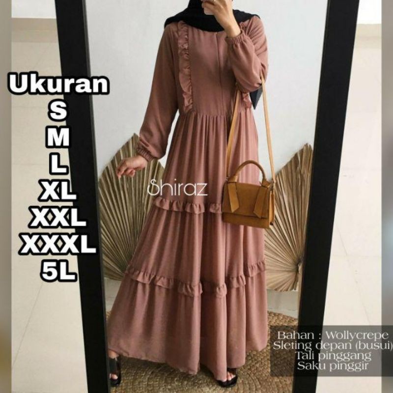 BAJU GAMIS JUMBO SYAR'I/SHIRAZ MAXY UKURAN SIZE S M L XL XXL XXL XXXL 5L 2XL 3XL 4XL LD110 LD120 LD1