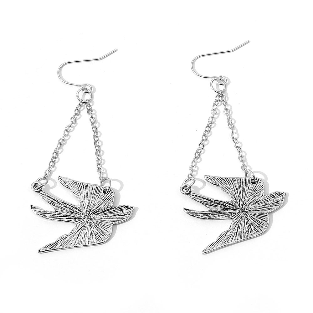 【COD Tangding】Anting Tusuk Gantung Desain Bunga Swallow Gaya Vintage Untuk Wanita