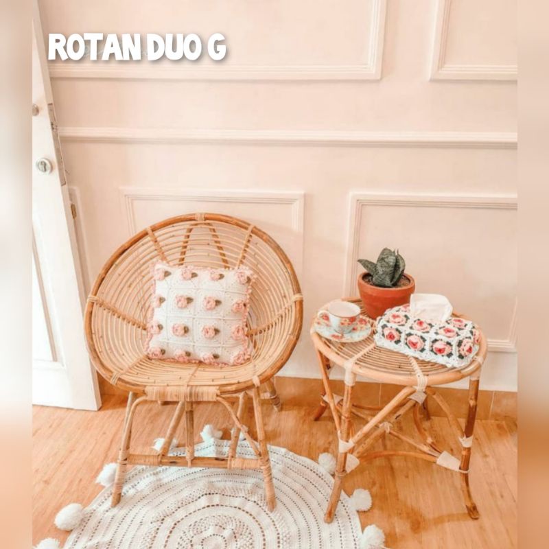 KURSI ROTAN KEONG/KURSI ROTAN TANGGOK/KURSI TERAS/KURSI KEKINIAN ROTAN ASLI