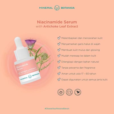 [BPOM] Mineral Botanica Niacinamide Serum (with Artichoke Leaf Extract) 20ML ANTI KUSAM