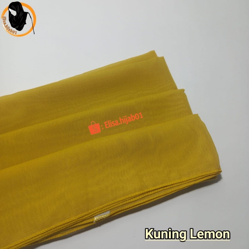 [ COD ] Hijab Bella Square Premium Hijab Segiempat-Kuning Lemon