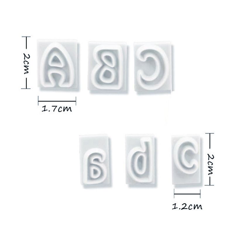 Cetakan Huruf Fondant 64pcs / Cetakan Fondant Alphabet Besar Kecil / Cetakan Angka Fondant