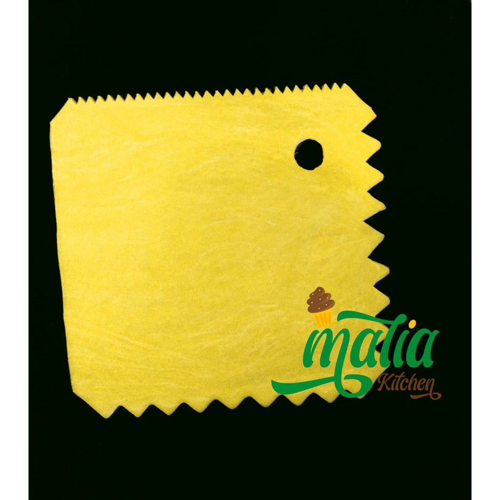 scraper kuning scrape alat hias dekorasi kotak gelombang gerigi