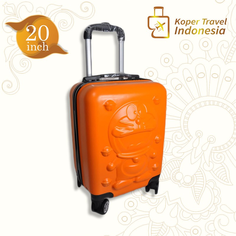 Koper 20 inch Robert Ansell Motif Doraemon Orange-Koper Mini-Koper Anak-Tas Koper-Koper Kabin