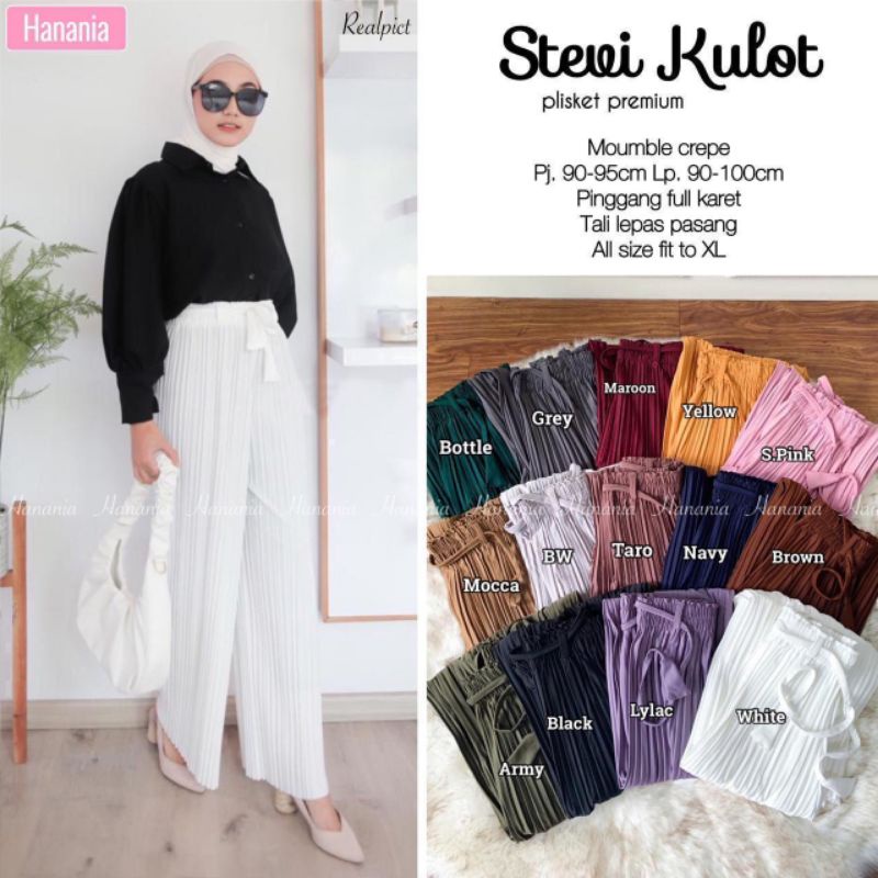 Stevi Kulot plisket lurus premium