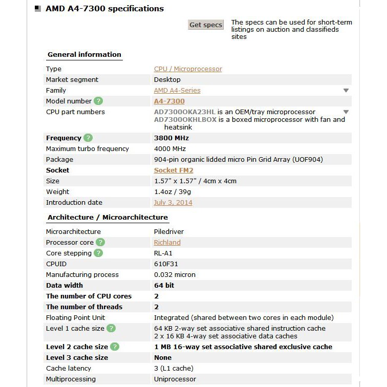 Hardware Amd A4 Series A4 7300 A4 7300 Amd Dual Core Cpu Apu Fm2 100 Working Properly Desktop Shopee Indonesia