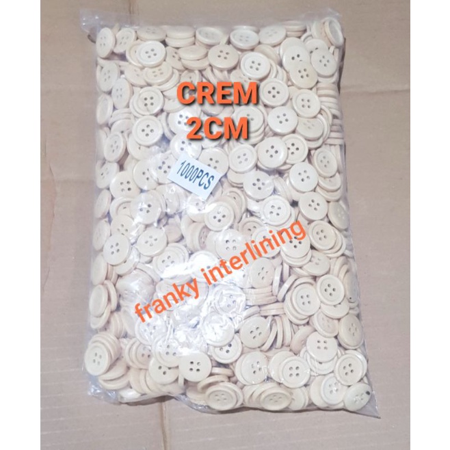 KANCING KAYU LEBAR 2CM 4 LOBANG BUNGKUS BESAR ISI 1000PCS