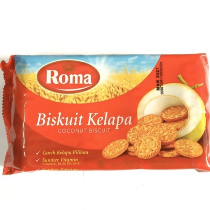 

Wafer-Biskuit- Roma Biskuit Kelapa 300Gram 300 Gram -Biskuit-Wafer.