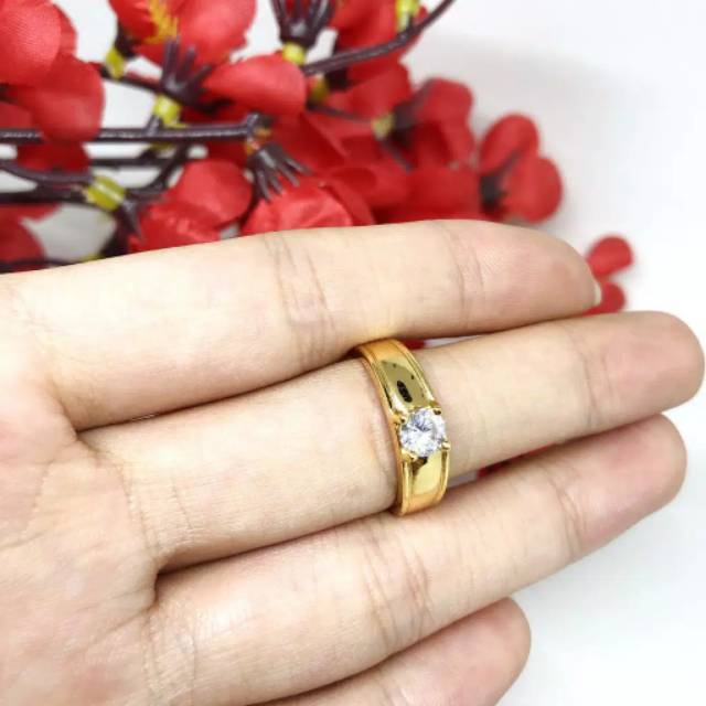 cincin permata satu cincin kawin gold