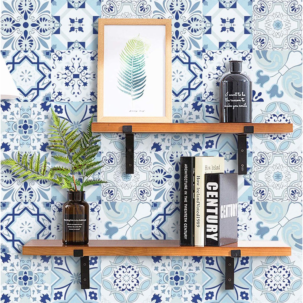 Wallpaper Dinding 3D - Stiker Dinding Aesthetic Wallstiker Motif Bunga Shabby Ukuran 45cmx10meter-5