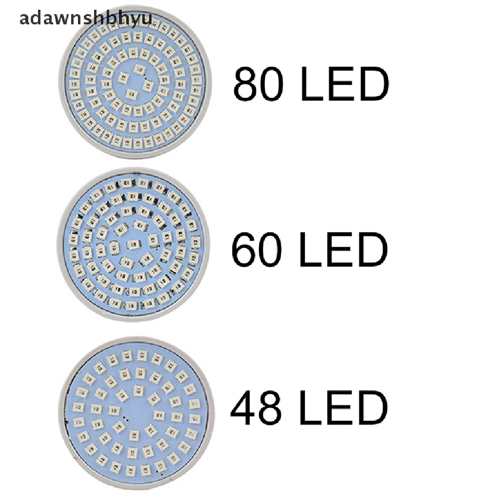 Adawnshbhyu 48/60/80 220V LED Grow Light E27 Lampu Bohlam Untuk Tanaman Hidroponik Spektrum Penuh