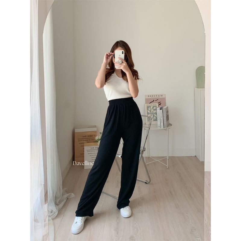 Kai Knit Pants - Celana Kulot Knit Tebal - Celana Wanita