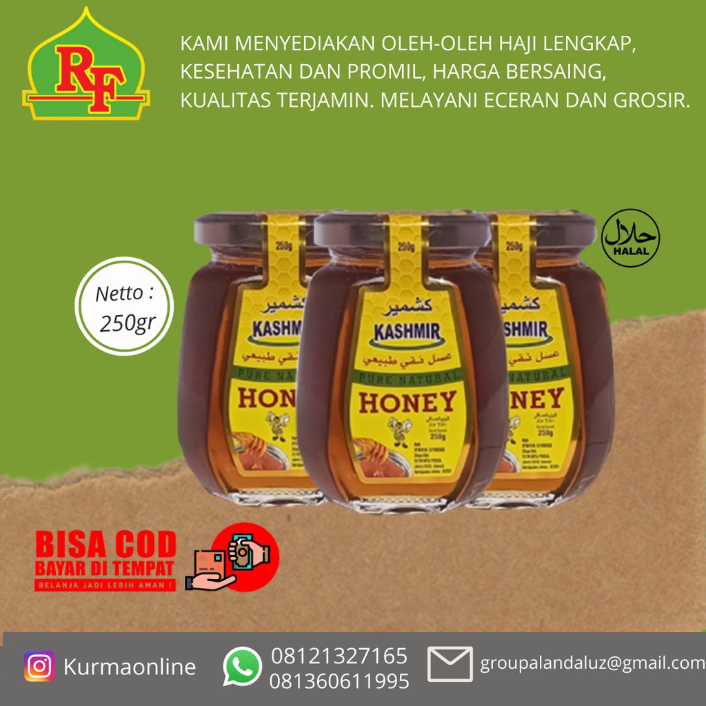 

Madu Asli Kashmir Kasmir 250 gr Murni Original Premium Oleh Oleh Souvenir Umroh Haji