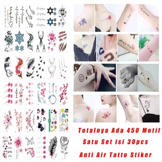 Image of 30pcs Temporary Tattoo Sticker Motif Tulisan Cartoon Small Fresh Waterproof Tattoo Stickers