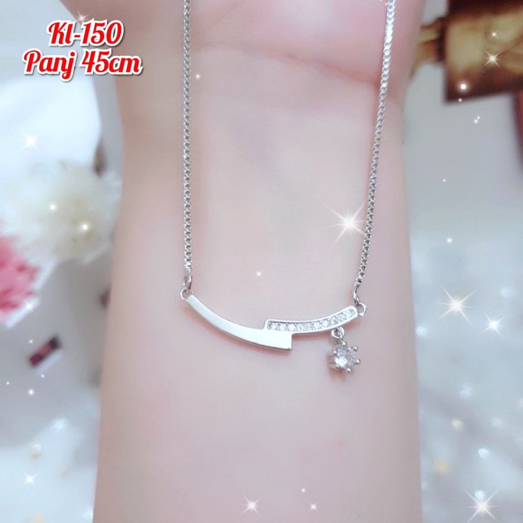 TERLARIS AKSESORIS KALUNG XUPING WARNA SILVER/ANTI ALERGI