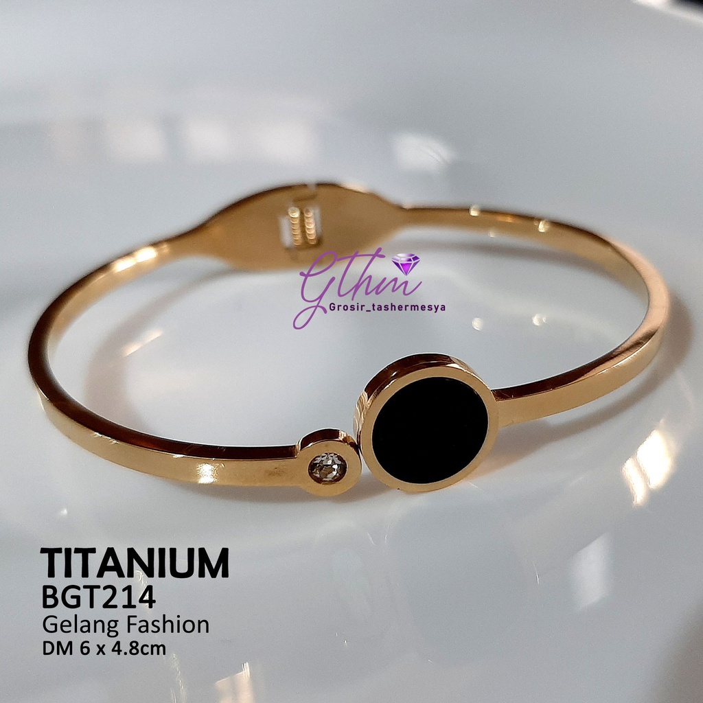 Gelang Titanium Wanita Model Jam Stainless Steel Simple Stylish Perhiasan Fashion Import Premium BGT214 gthm