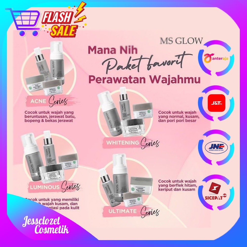 Ms Glow Whitening Night Cream Original 100% Facial Wash Acne Preloved Perawatan Kecantikan Wajah