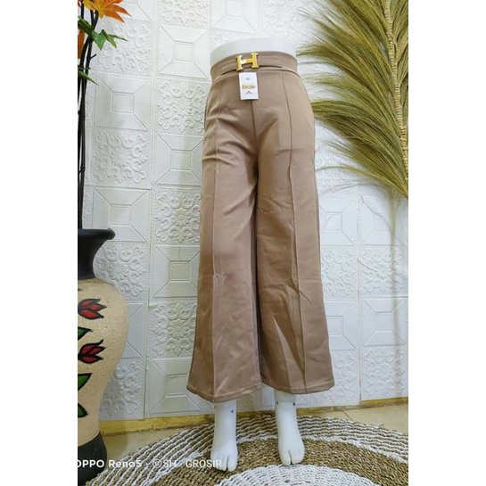 CELANA KULOT IMPORT variasi belt H bahan scuba celana wanita murah BISA BAYAR DI TEMPAT (COD)