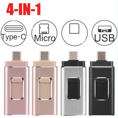 4 in 1 OTG USB Flash drive Memori 64gb 128gb 256gb Untuk iP Android Tipe C