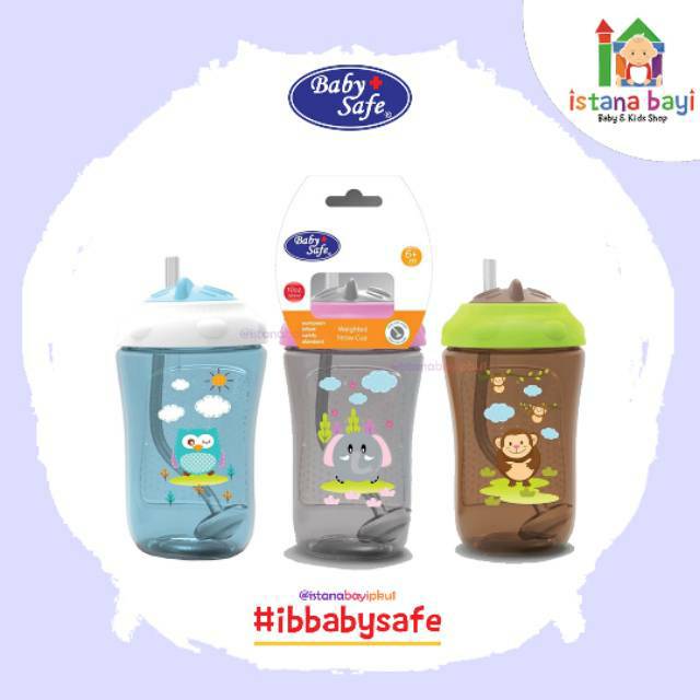 Baby Safe Weighted straw Cup 300 ml - Botol minum anak FS405