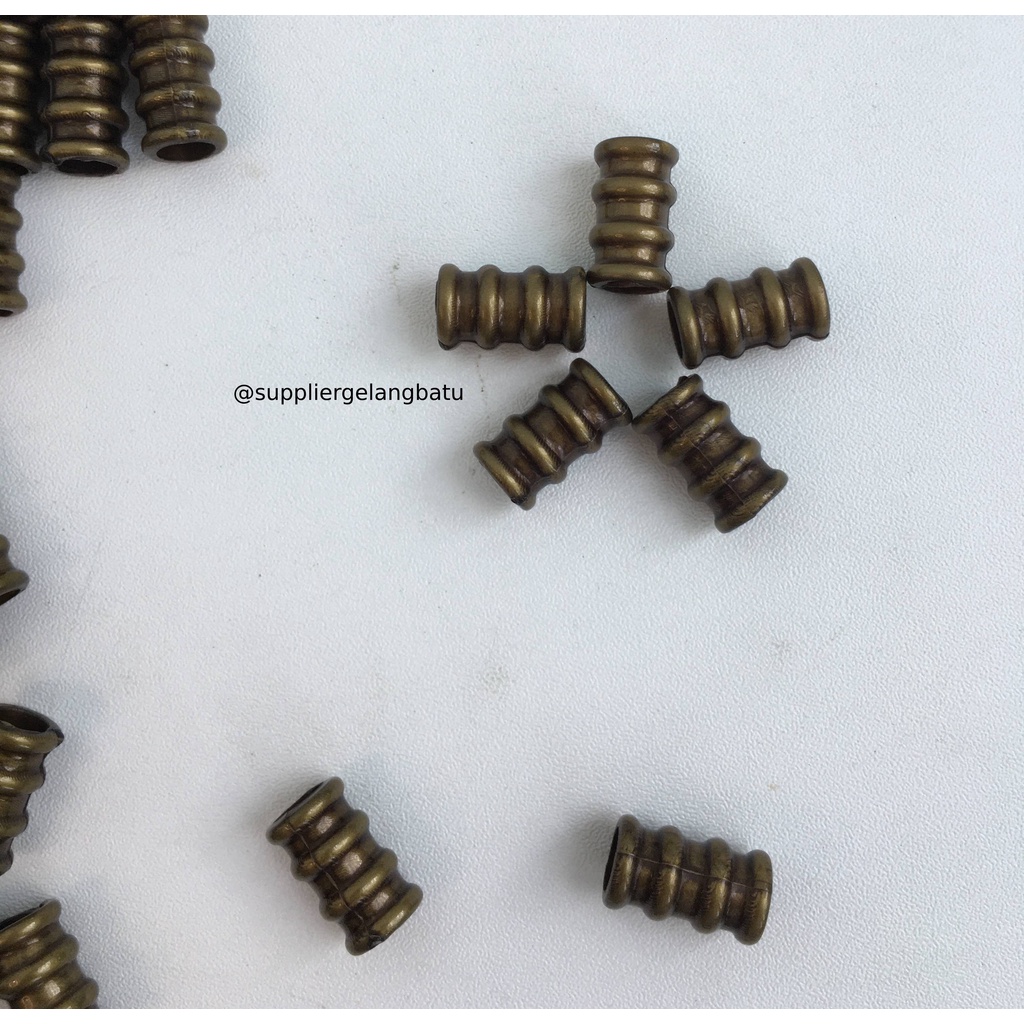 manik spacer tabung pipa bronze bronzo bakar aksesoris anti karat 8mm