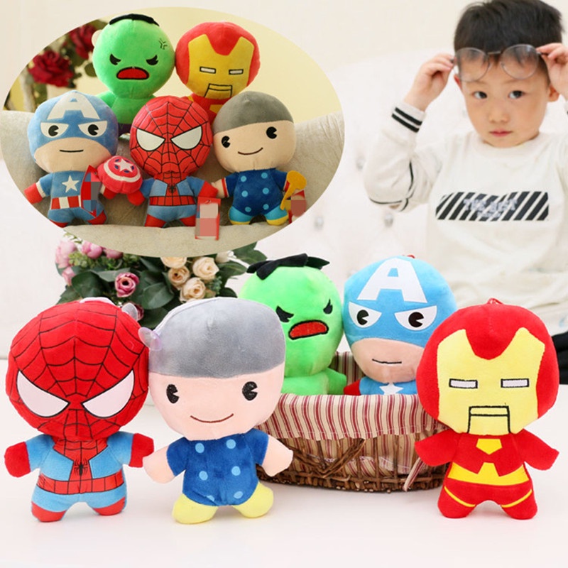 Mainan Boneka Plush Marvel Avengers Captain America Iron Man Spiderman Untuk Hadiah Natal Anak Laki-Laki