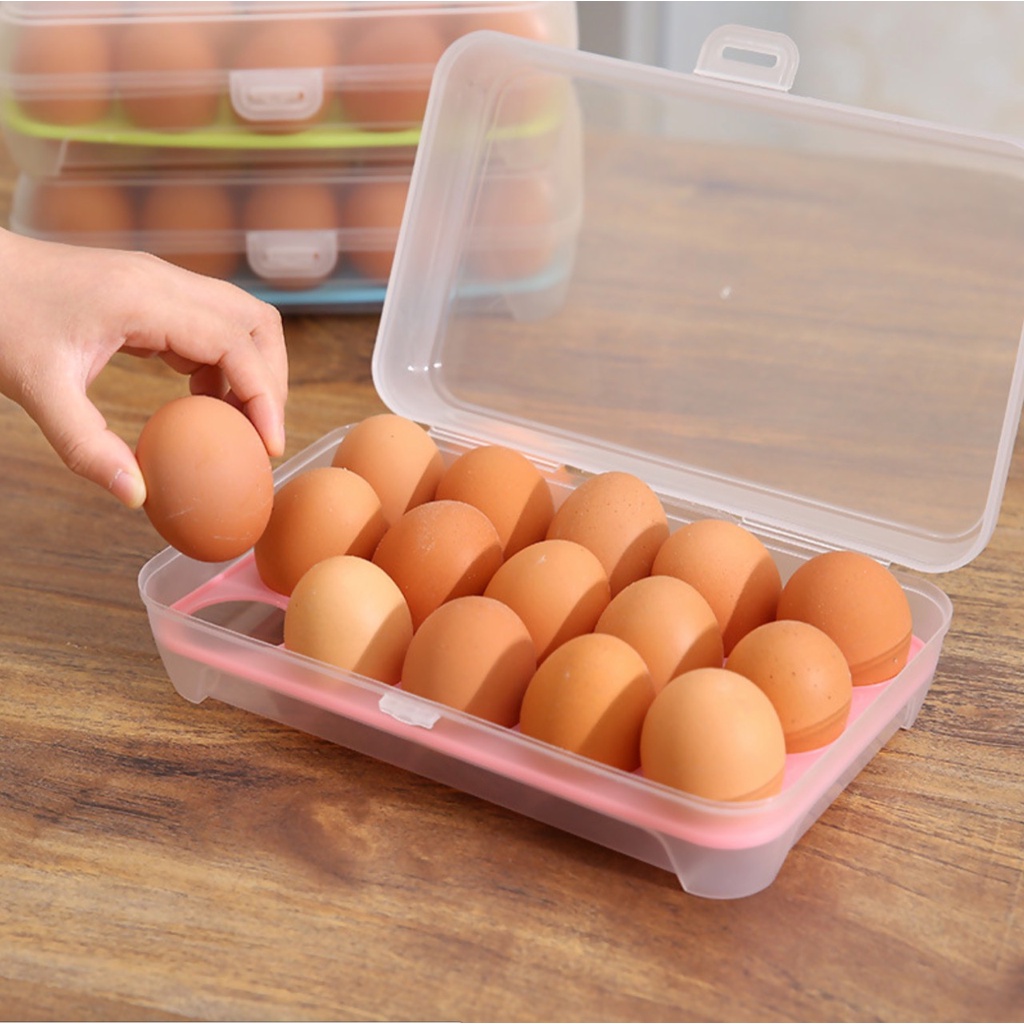 EGG STorage isi 15 Tempat Simpan Telur / kotak simpan telor SHENAR