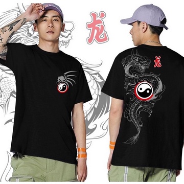 Fourfashion Kaos Pria Kaos Distro DRAGON YIN YANG FN435