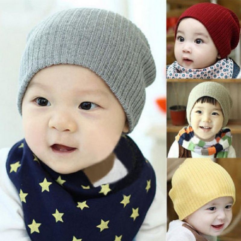 Topi Kupluk Anak Bayi Rajut Laki Laki Perempuan Cewek Cowok Usia 0-2,5 tahun/ Topi Rajut Bayi Polos 