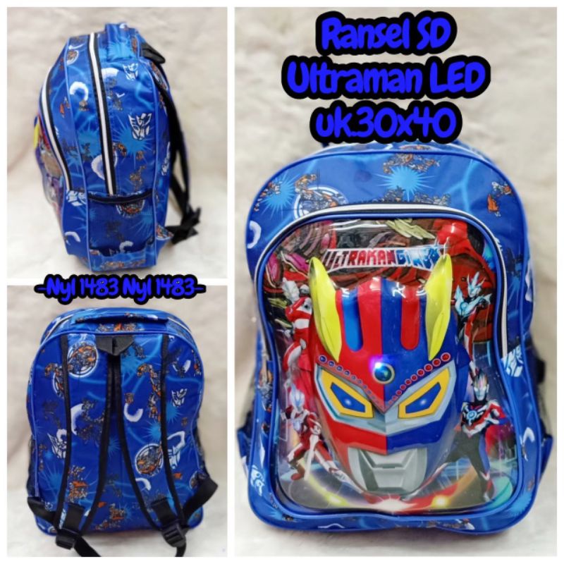 Tas Ransel Anak Laki-laki LED ULTRAMAN// Tas Anak Sekolah SD// Tas sekolah murah real pict