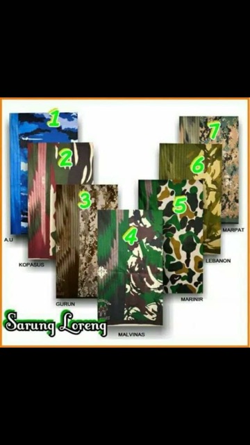 Sarung sholat loreng/sarung tactical/ sarung army/ NKRI