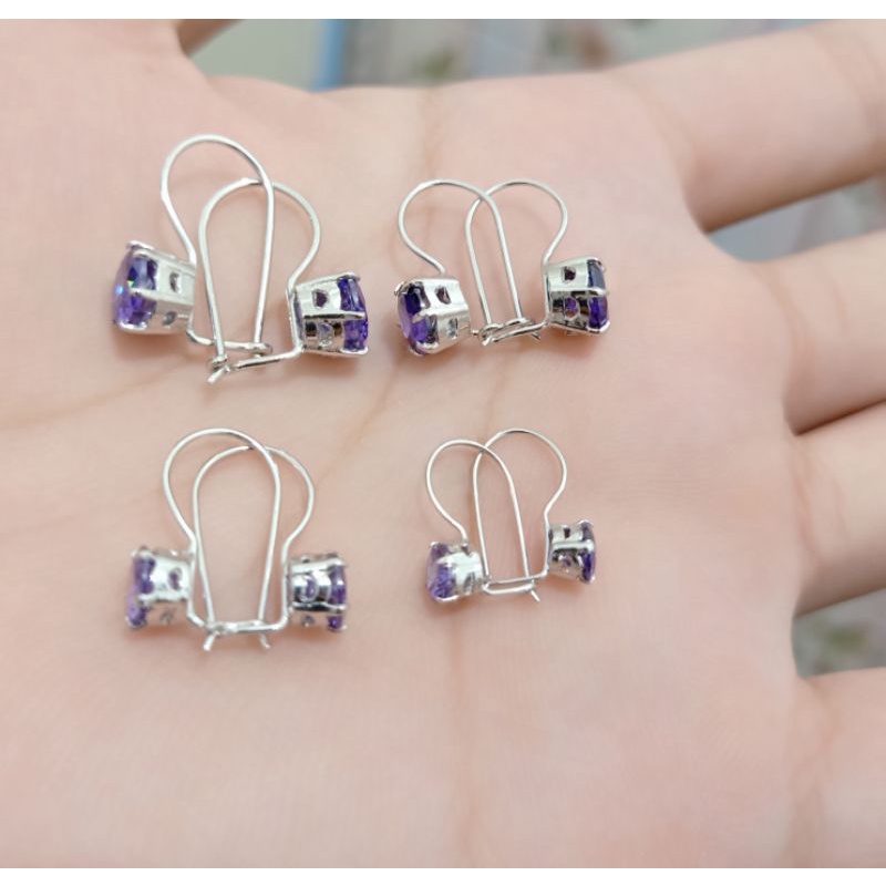 ANTING DESI MATA UNGU PERAK 925 SILVER