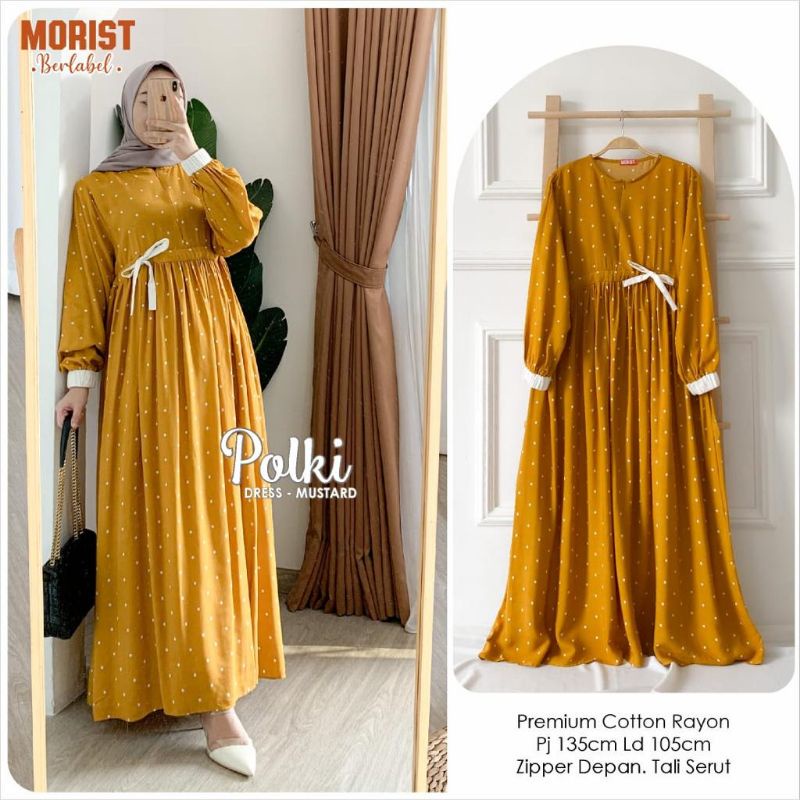 Polki Dress / Dress polkadot / Gamis polkadot/ Gamis busui / gamis payung by Morist Ori Solo