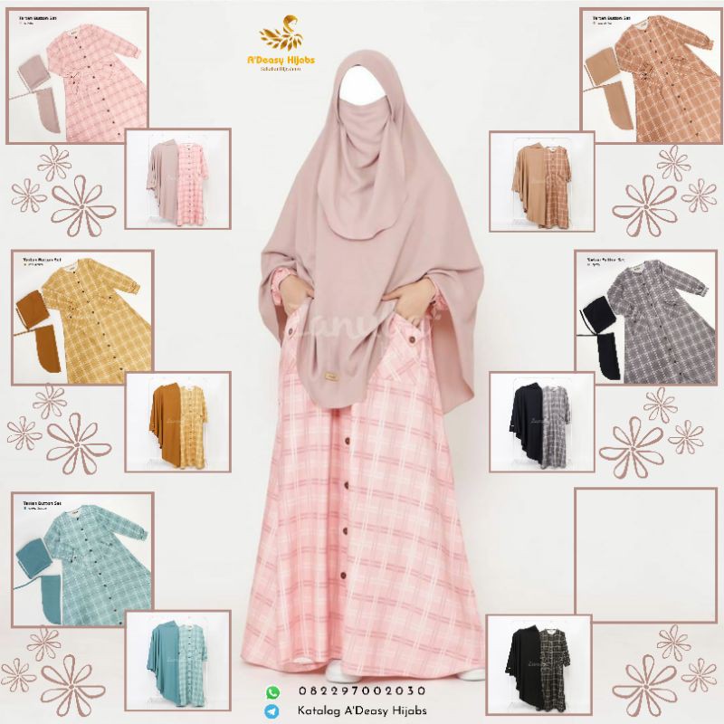 Gamis set tartan Zanuba