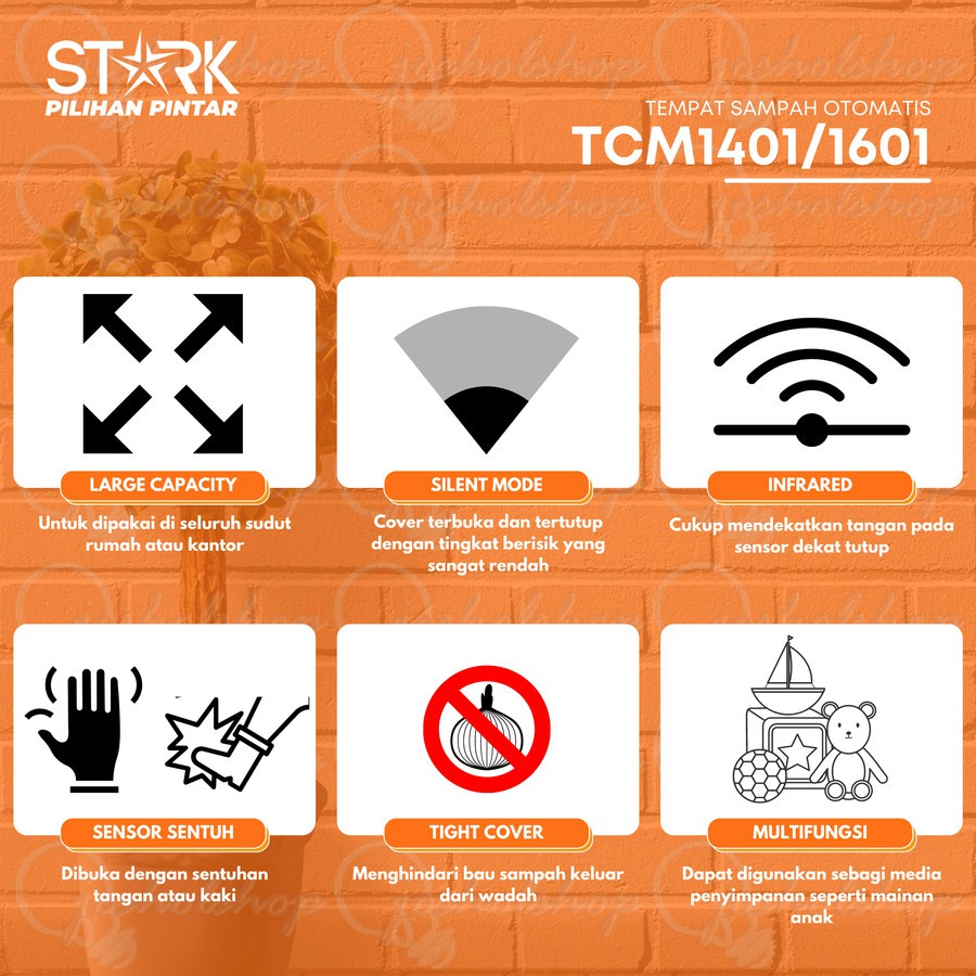 STARK TEMPAT SAMPAH SENSOR OTOMATIS 16 L TEMPAT SAMPAH ELEKTRIK 16 L