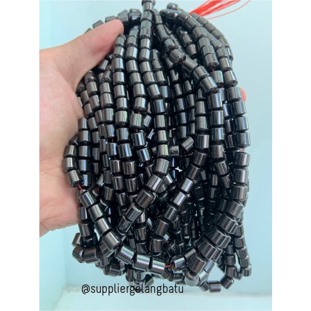 bahan batu brustin TABUNG 5 X 8MM hematite badar besi blustin magnetic