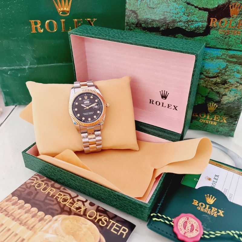 Jam Tangan Rolex Daydate Model Original Terbaru Bahan Anti Karat / Jam Tangan Pria Wanita Rolex
