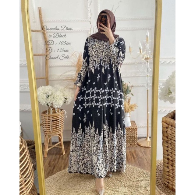 Gamis Maxmara Bunga Meira Mewah Murah M/L/XL/XXL/JUMBO Terbaru Dress Kondangan Terbaru Premium High Quality