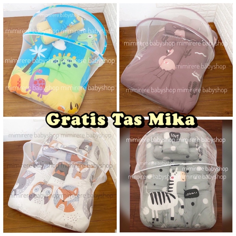 Kasur Kelambu Bayi Set Bantal Guling PREMIUM Kasur Bayi ORIGINAL / Kasur Lipat Kelambu Bayi