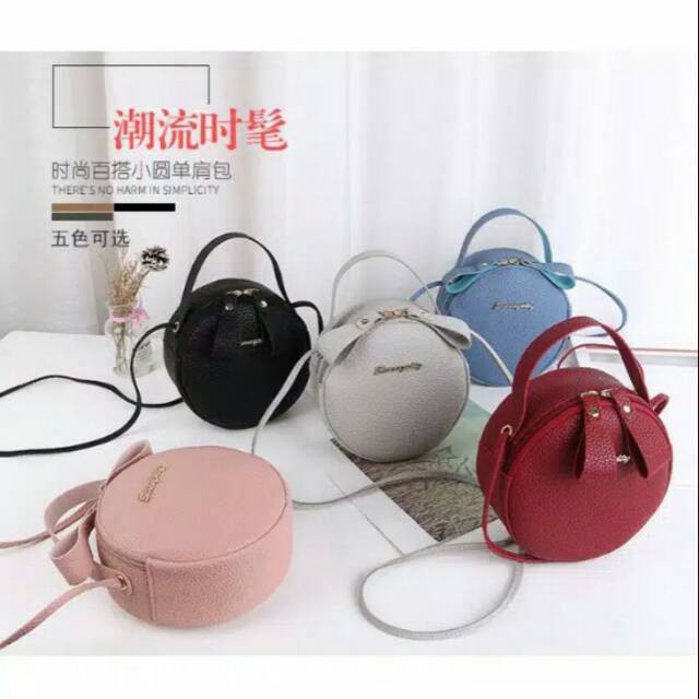 T163 Tas Selempang Cewek SunnyCity Bulat / Tas Fashion / Tas Import Batam