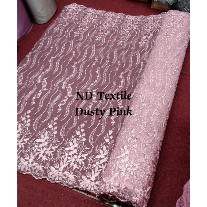 Kain Tile Akar Mutiara As/Tile Embroyderry/Bahan Kebaya