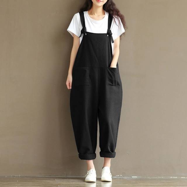 Jumpsuit Import Big Size Zanzea Vintage Polos