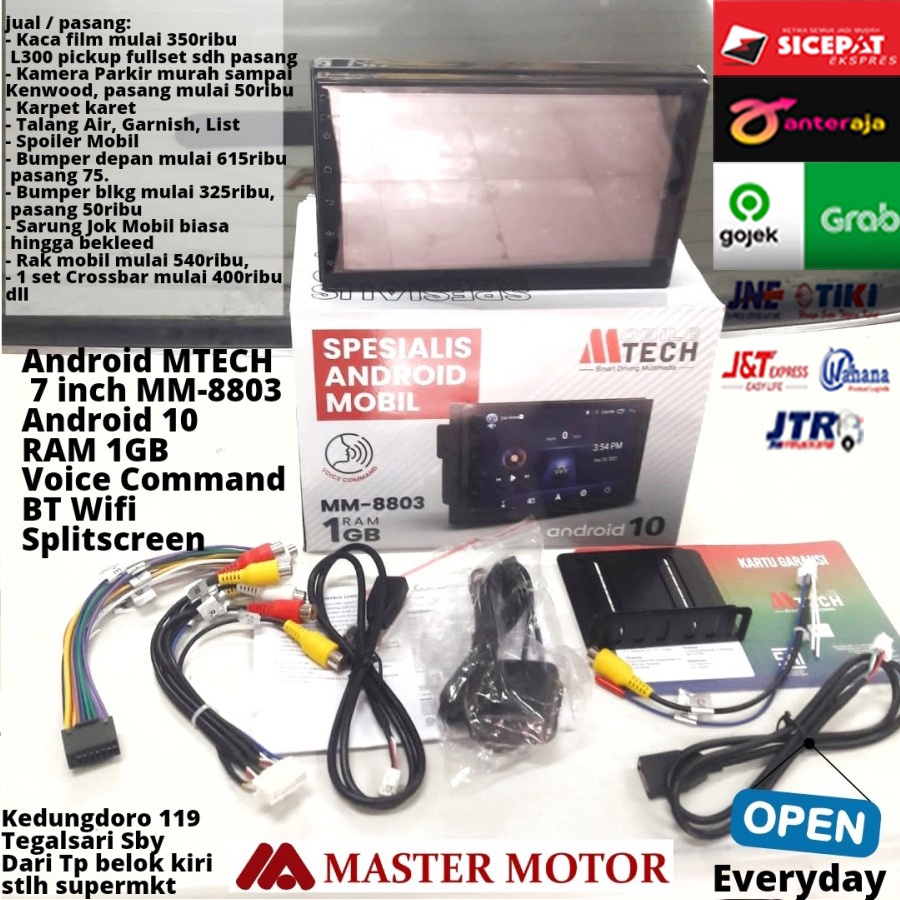 Headunit Android MTECH MM8803 7 inch RAM 1GB Voice Command Wifi Bluetooth Doubledin ANDROID 10 MM 88